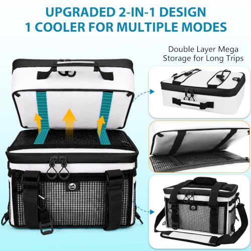 YVLEEN White 2-in-1 Paddle Board Cooler Bag with Detachable Insulated Top