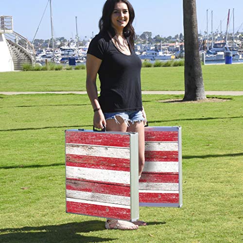 GoSports LED America Cornhole Board Set - Regulation Size Portable Outdoor Game with Lights, Includes 8 Bean Bags