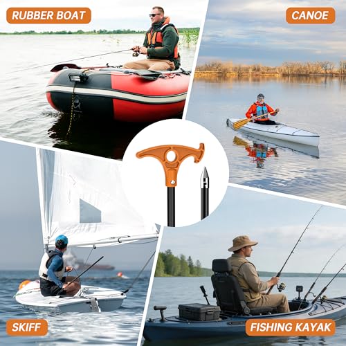 itayak 12.3 ft Shallow Water Anchor Pole with Gloves - Easy Install & Durable