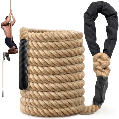 Sodlar Heavy Duty Jute Climbing Rope 25FT for Fitness & Outdoor Use