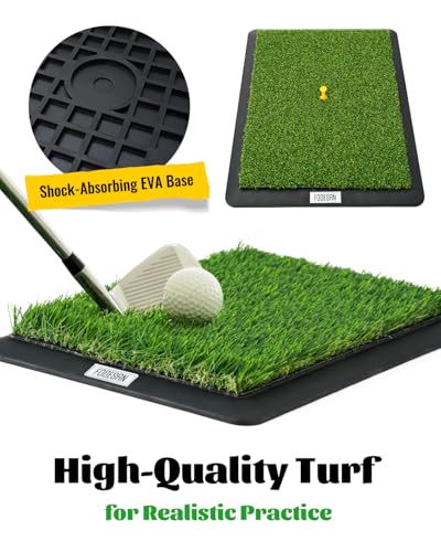 Golf Practice Hitting Mat with Swing Path Feedback & Impact Detection for Indoor Outdoor Use