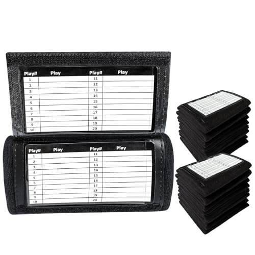 Football Play Wristbands for Youth Adults Black 20 Pack Triple Window