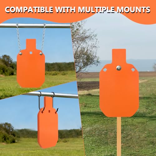 Neon Orange 12x20 Inch AR500 Steel Shooting Target - Silhouette Gong for Pistol & Rifle Training