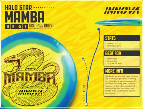 Innova Halo Star Mamba Disc Golf Driver 170-172g – Distance Driver (Colors Will Vary)