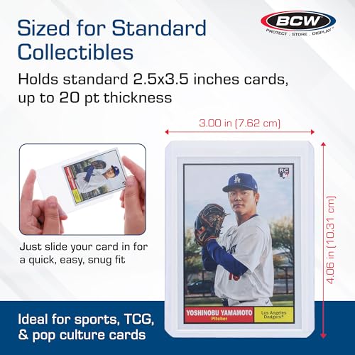 BCW 3x4 Card Holders for Standard Trading Cards - 100 Pack