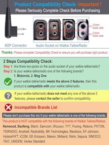 Speaker Microphone for Motorola Radios R2 CP100D CP200D 4 Pack