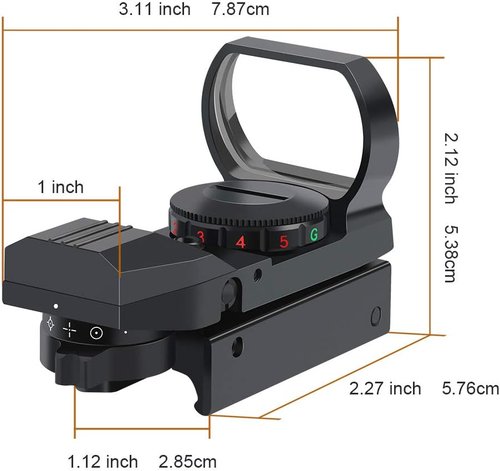 Feyachi Reflex Sight - Adjustable Reticle with Red & Green Options | Versatile 4 Style Design