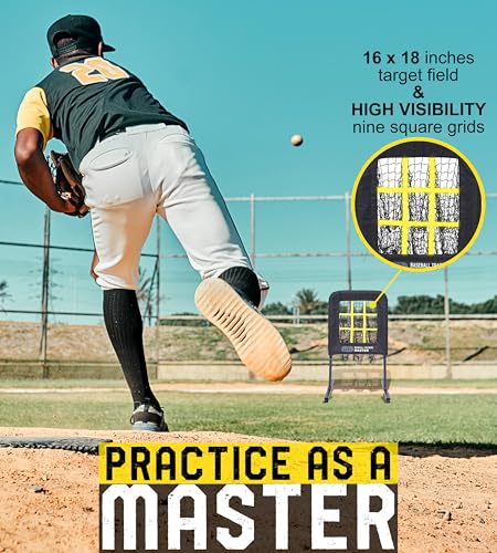 Baseball Pitching Net with Strike Zone - Adjustable Portable Training Equipment