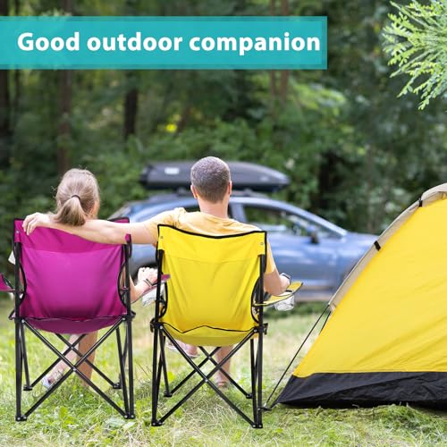 Extra Large Folding Camping Chairs with Carry Bag - Set of 4, Stylish