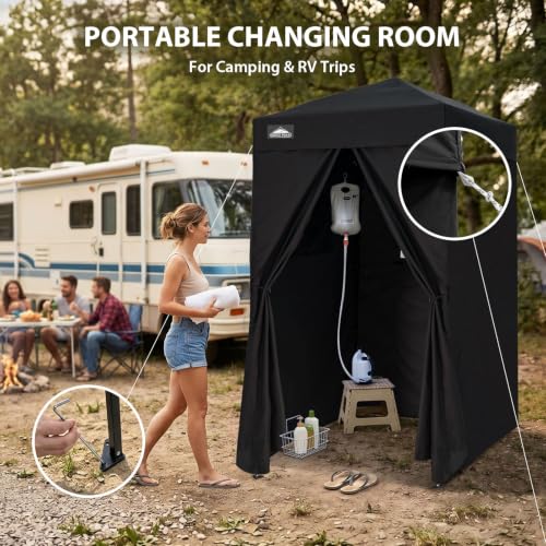 EAGLE PEAK 4x4 ft Black Pop Up Changing Tent Outdoor Privacy Shelter