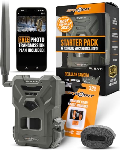 SPYPOINT Flex-M Cellular Trail Camera with MicroSD Card Pack - 28MP Night Vision Waterproof