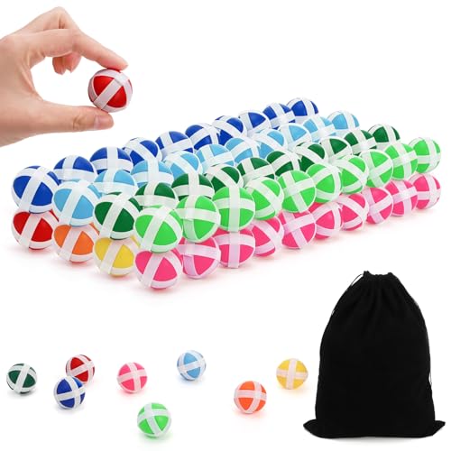 80 Pack Indoor Outdoor Sticky Darts Balls with Storage Bag - Safe Sport Game Accessories
