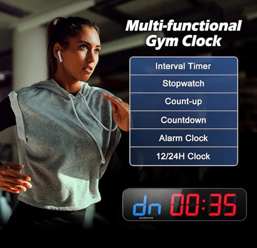 15.2-Inch Digital Gym Timer with App & Remote Control for Home & Outdoor Workouts