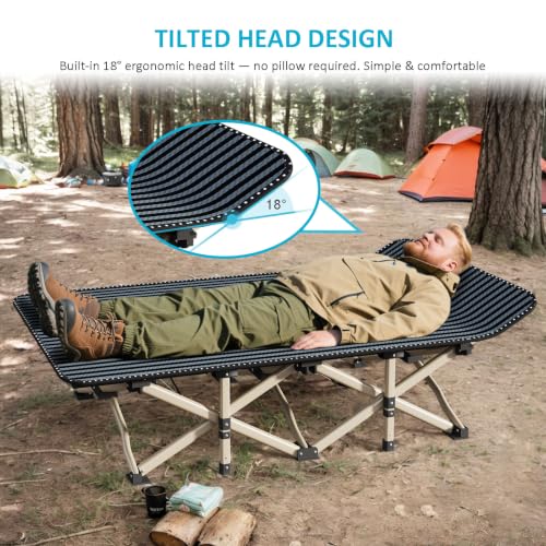 X-Large Oversized Camping Cot for Adults - Extra Wide 31.5'' Folding Bed, Portable & Heavy Duty