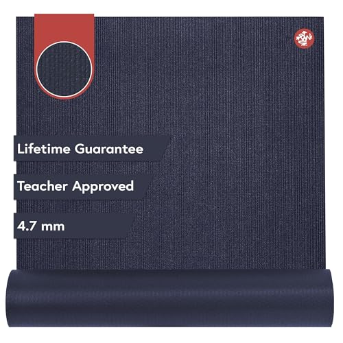 Manduka PROlite Yoga Mat 4.7mm - Midnight 71" x 24" - Durable, Cushioned, Non-Slip
