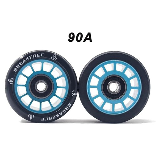 B BREAKFREE 8 Pack Roller Skate Wheels 62 * 42MM 90A With Bearings And Mounting Tools High Rebound Roller Skate Wheels with Bearings Installed for Indoor or Outdoor (90A-BLUE)