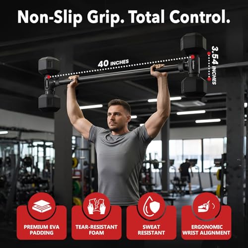 IgniteM Straight Bar Dumbbell to Barbell Converter Bar - 200lb Capacity