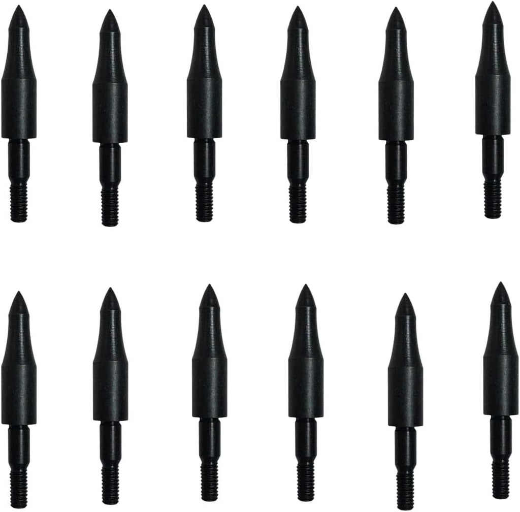 Skiennix 12pcs High Precision Crossbow Arrow Tips - Screw-In Bullet Points for 5/16 Inch Arrows | Ideal for Target Practice
