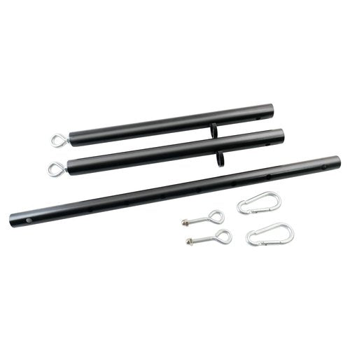Spreader Bar Black Heavy Duty Stainless Steel Adjustable Bar with 2 Fixed Rings, Yoga Training Fitness Gear, Workout Bar,Sports Gym Kit (Black)