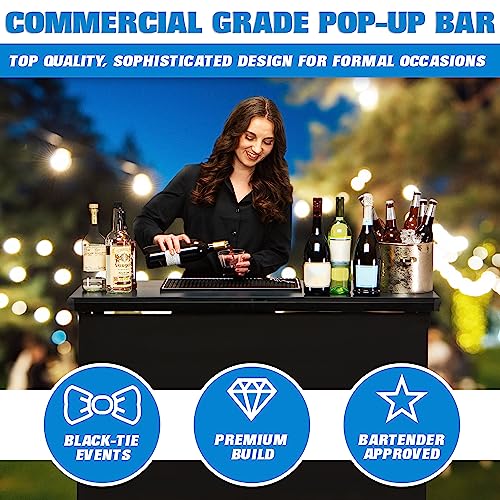 GoBar PRO Commercial Portable Bar Table - Standard with Skirt & Carry Case