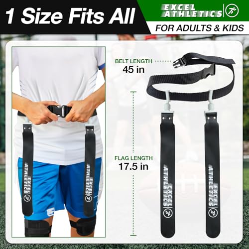 Flag Football Set with 14 Belts and 28 Flags - Black & White