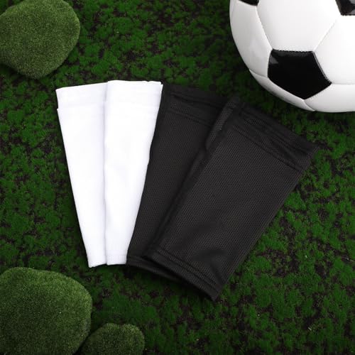 Soccer Shin Guard Sleeves Set - Breathable Elastic Sock Covers for Adults & Kids