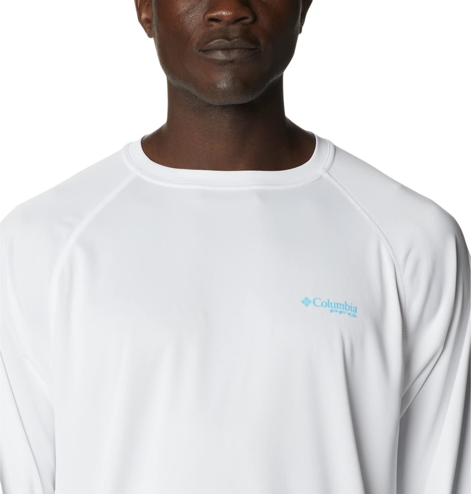 Columbia Men's Terminal Tackle Long Sleeve Shirt, White/Atoll Logo, X-Small