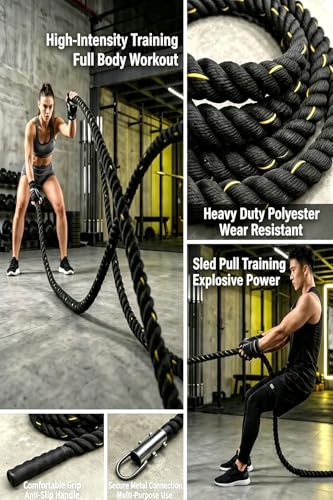 30Ft Weight Workout Sled Pulling Rope - Heavy Duty Fitness Resistance Equipment