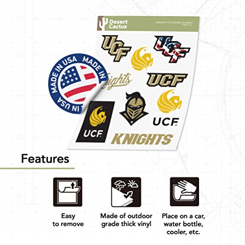 UCF Knights Campus Spirit Vinyl Sticker Decal for Water Bottles & Laptops