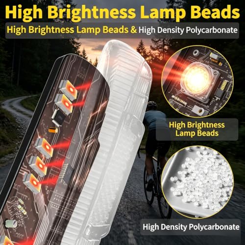 Electric Bicycle Rear Light with Turn Signal 36-60V Waterproof Tail Lamp
