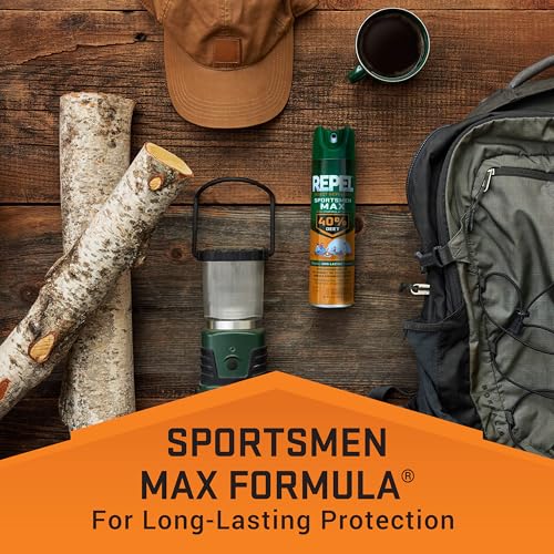 Repel Sportsmen Max Mosquito & Insect Repellent 6.5 Oz - 12 Pack, 40% DEET, Aerosol Spray