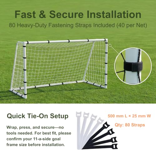 Keluwa 24 x 8 FT Soccer Goal Net Replacement - All-Weather Durable, with Carry Bag & Hooks