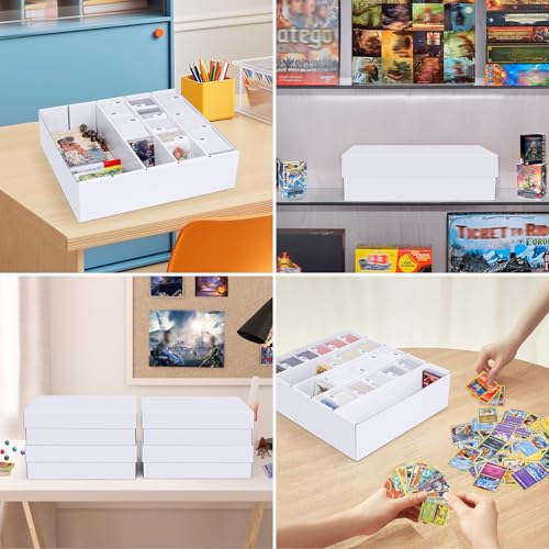 Leyzan 5-Row Trading Card Storage Box 2-Pack with Dividers for MTG & Sports Cards