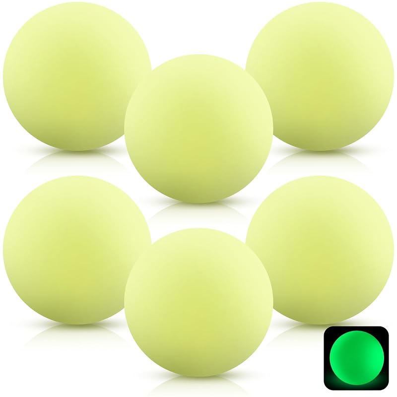 Glow in the Dark Lacrosse Balls Official Size - Six Pack, Green+6 - Soulchen