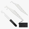 TIDENBR 3Pcs Professional Stainless Steel Firefighter Tool Set - Includes Multi-Functional Hand Lever with Comfort Grip, Precision Single-Hook and Double-Hook Tools with Integrated Ruler Scales