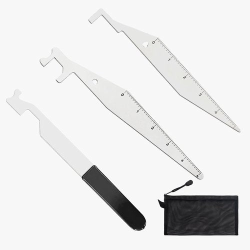 TIDENBR 3Pcs Professional Stainless Steel Firefighter Tool Set - Includes Multi-Functional Hand Lever with Comfort Grip, Precision Single-Hook and Double-Hook Tools with Integrated Ruler Scales