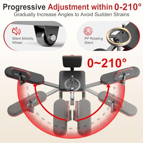 TDH Leg Stretcher Machine - Adjustable 210° Split for Flexibility, Black-Red