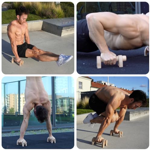 Kensui YinYang Magnetic Wooden Push Up Bars PRO XL - Calisthenics Handles
