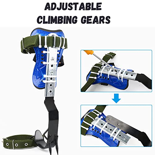 Tree Climbing Spikes Set - Adjustable Stainless Steel Climbing Gear with Non-Slip Pedals - Plastic Variation