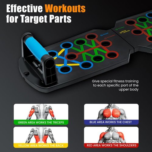 Tongdayi Push Up Board, Portable Dismountable 17 in 1 Push Up Bar at Home Gym, Professional Muscle Training Equipment is Available for Men and Women, The Ideal Gift for Fitness Enthusiasts, Pushup Board Set