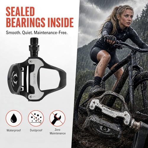 Black Look KEO Compatible Road Bike Pedals Clipless Set for Beginners