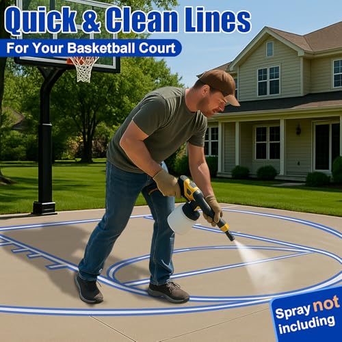 Large Reusable Basketball Court Marking Kit with Stencils & Accessories