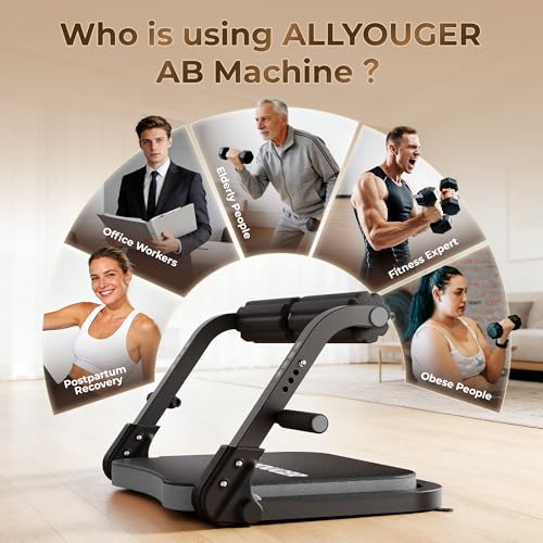 Leyeve Ab Machine with 3 Resistance Levels & Removable Handles - Black Grey