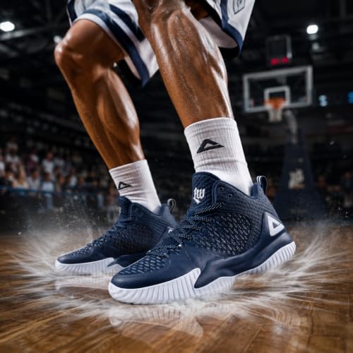 PEAK High Top Basketball Shoes Men Lou Williams Streetball Navy Blue 11