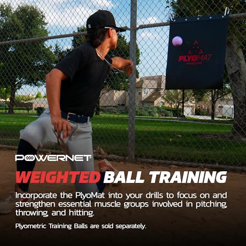 PowerNet Throwing Pitching Trainer with Hanging PlyoMat for Baseball & Softball Training