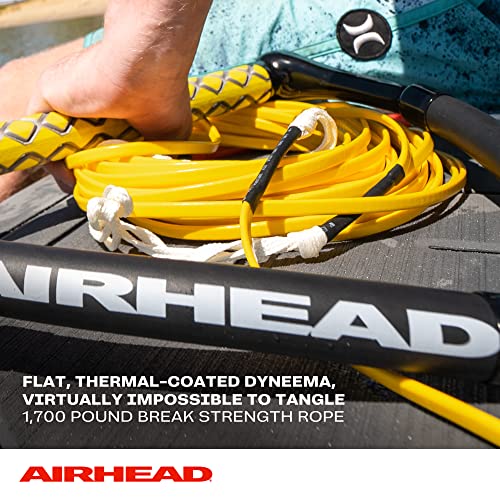 Airhead Dyneema Wakeboard Rope & Handle Set - Yellow, 75ft, No Stretch, 1700 lb Break Strength