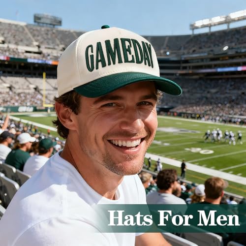 Vintage Embroidered Football Gameday Hat - Dark Green, Game Day Edition