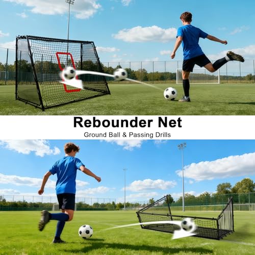 Black 6x4 ft Soccer Goals for Backyard Training - Metal Youth & Adult Goals