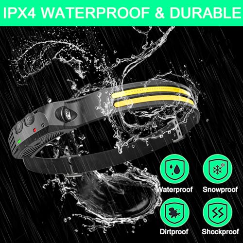 Rechargeable LED Headlamp 230° Wide Beam 6 Modes for Work Hiking Camping - Variation of THIS listing