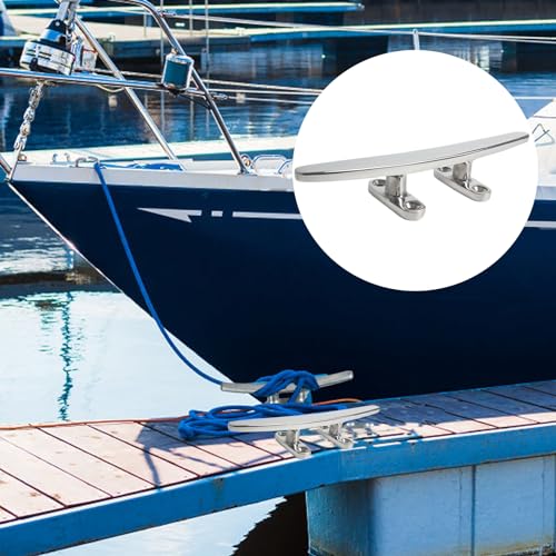 8 Inch Stainless Steel Dock Cleats - Marine Boat Mooring Hardware, 6 Pack